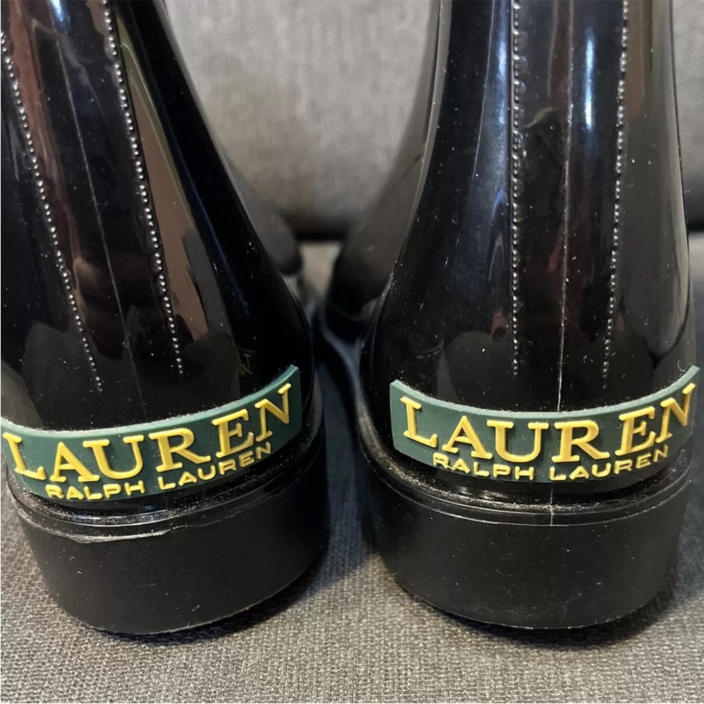 Women's Lauren Ralph Lauren Tally Bo Rubber Ankle Rain Boots Black Size 9B